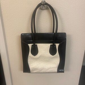 Worth Black and Cream Shoulder Bag